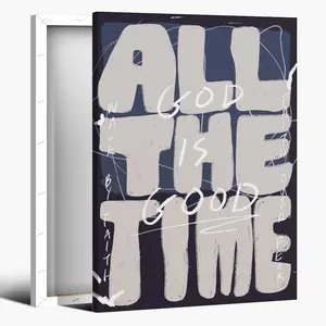 God Is Good All The Time Inspirational Christian Wall Art Poster, Faith-Based Decor Navy Biblical Scripture Art Modern Christian Decor Trendy