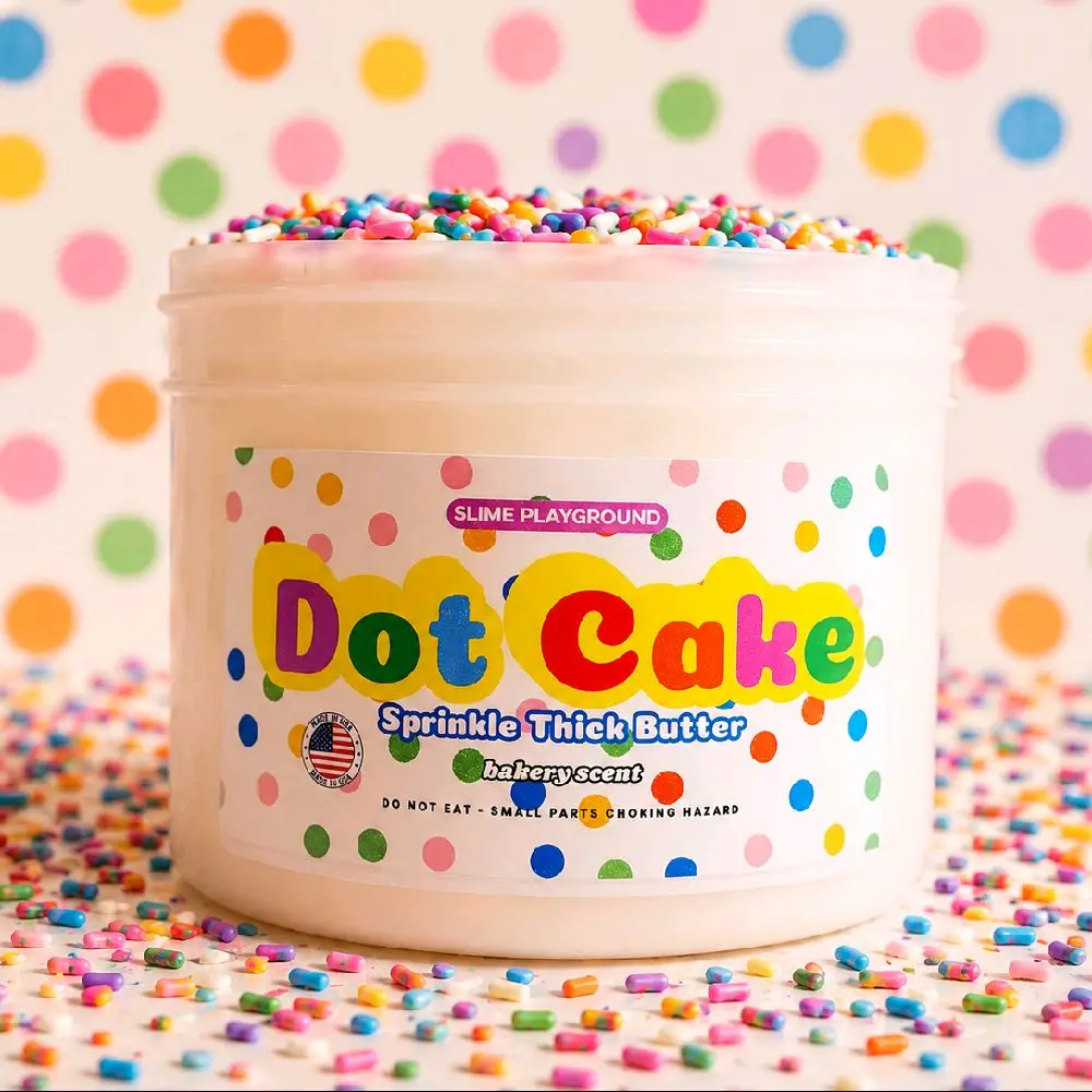 Dot Cake Butter Slime - 8 oz Jar - Non-Sticky - Sensory