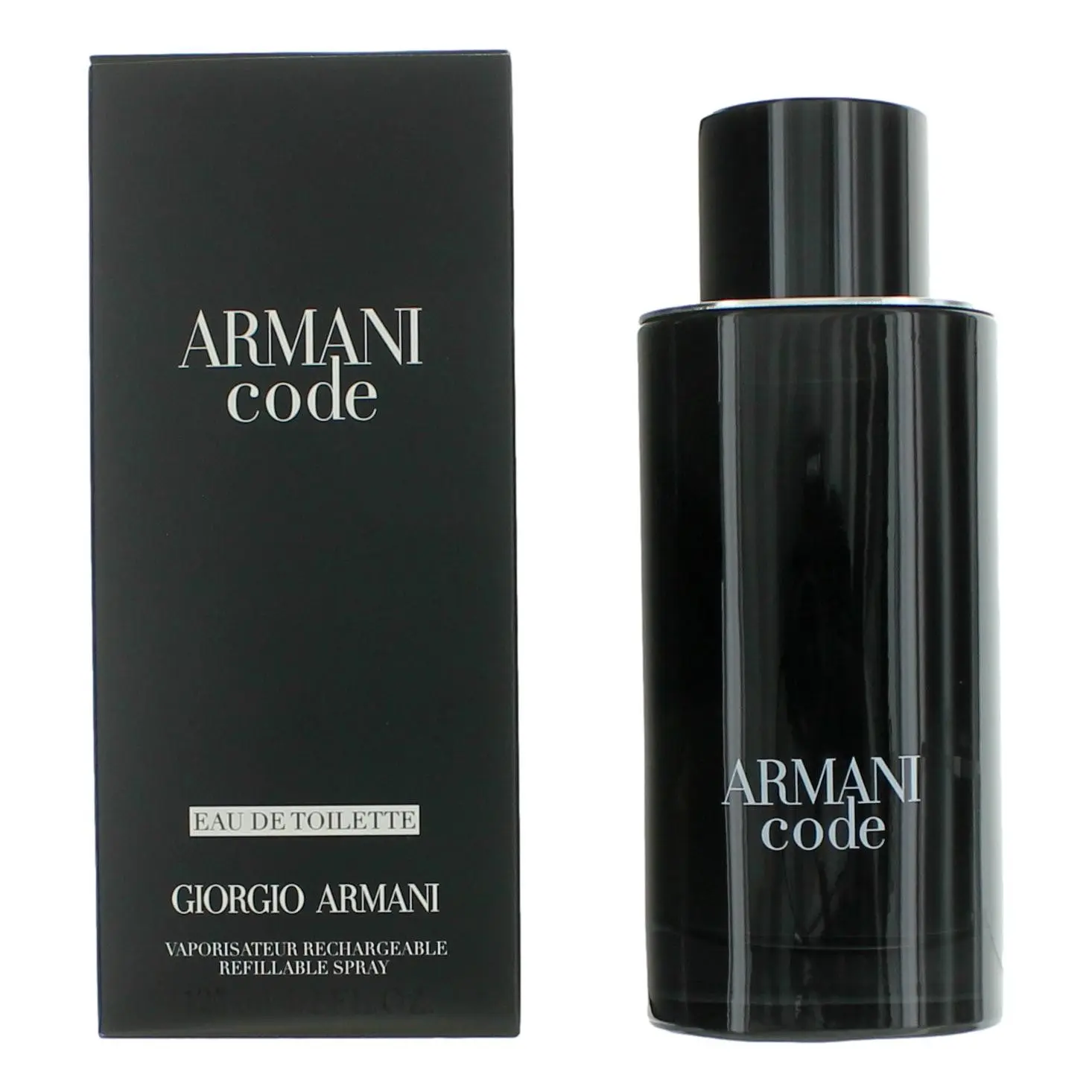 Armani Code by Giorgio Armani, 4.2 oz EDT Refillable Spray for Men, Lemon, Wood, Citrus, Aromatic Mediterranean Notes
