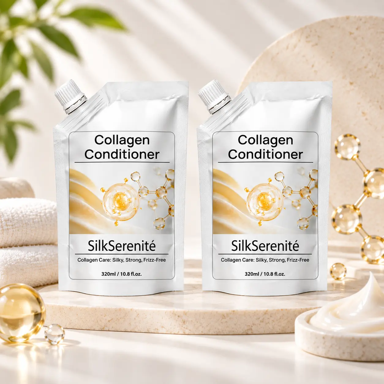 【2-Pack】Collagen Conditioner 320mL × 2 – Moisturizing Hair Care for Dry, Frizzy Hair, Soft & Smooth Feel