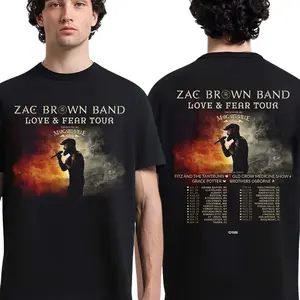 Zac Brown Band Love And Fear Tour 2026 T-Shirt, North America Schedule Dates Concert Tee, Country Music Graphic Shirt, Retro Band Tour, Vintage Fan Gift T-Shirt