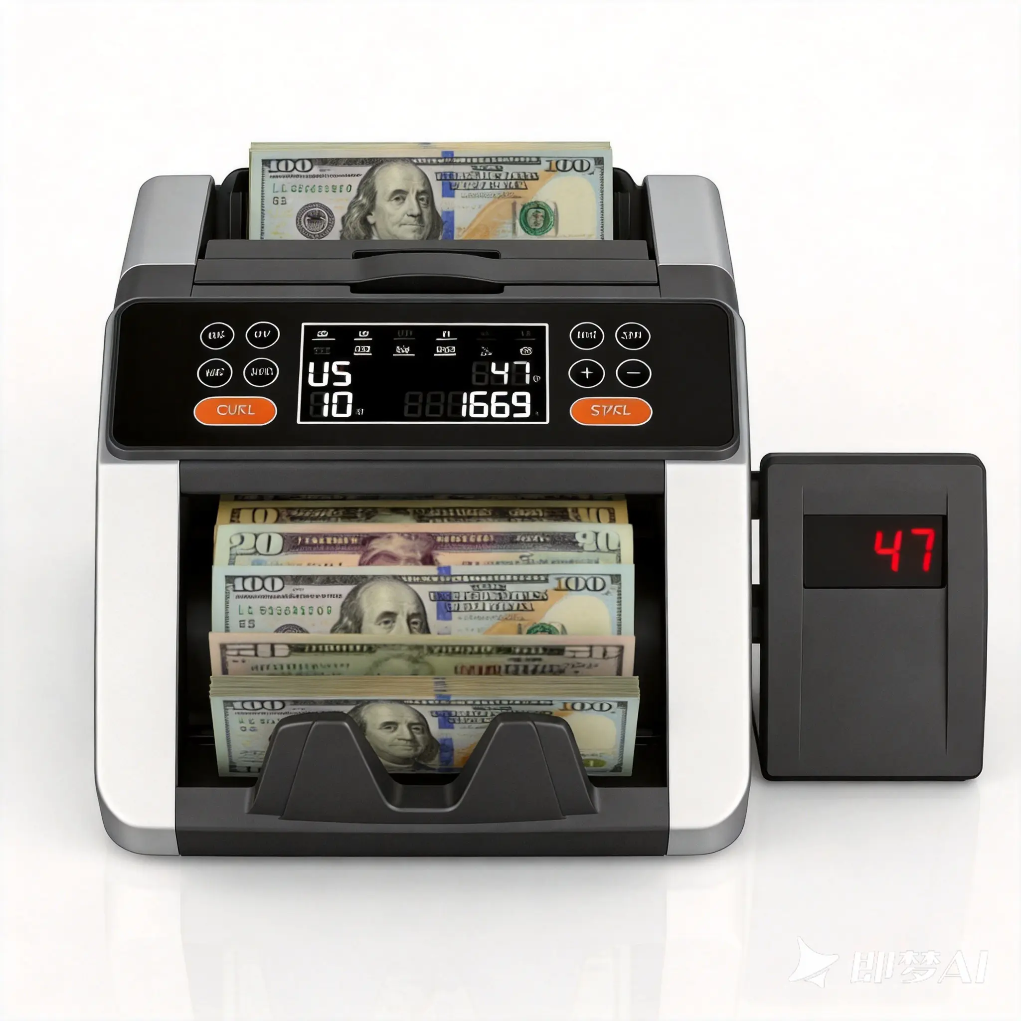 【Fallpicks】PONNOR 0725 Money Counting Machine | 5 Anti-Fake Checks | Batch & Auto Modes | LCD + External Display | USD/EUR Bills
