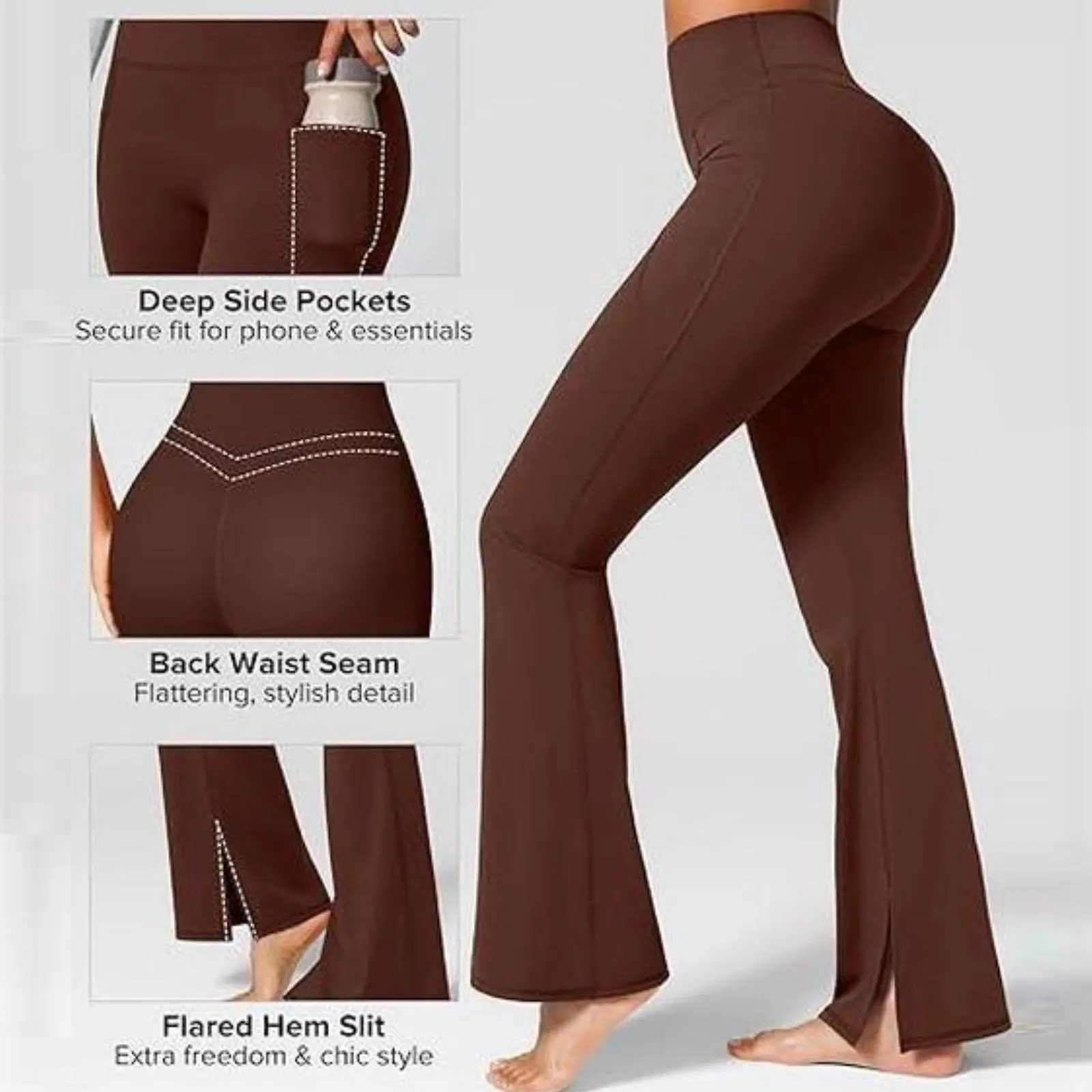 BRXL【Discount for live】High Waist Flare Leggings for Women with Pockets 30" No Front Seam Bootcut Bell Bottom Yoga Pants Gym Workout Lounge-brxl-2