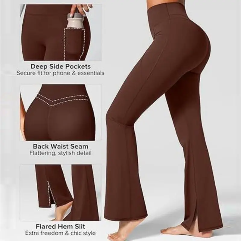 BRXL【Discount for live】High Waist Flare Leggings for Women with Pockets 30" No Front Seam Bootcut Bell Bottom Yoga Pants Gym Workout Lounge-brxl-2