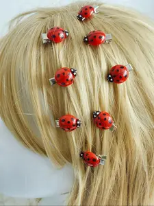 Cute Ladybug Design Hair Clips, Super Cute Clips, Fashionable Hair Accessories for Women & Girls, Minimalist Headwear Suitable for Thick Hair Hairstyles, Barrettes, Hijab Hair Clip