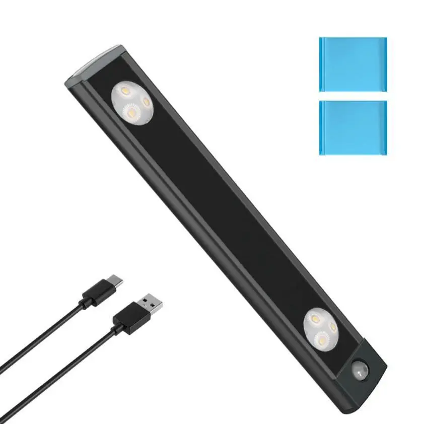Under Cabinet Lights-6 LED Operated Motion Sensor Light Indoor-2200mAh USB Rechargeable Closet Lights- Magnetic Dimmable Closet Lights-Wireless Under Counter Lights for Kitchen-Stairs