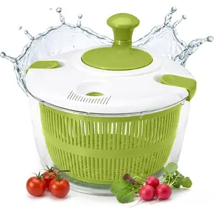 Salad Spinner-Lettuce Spinner Best Fruit Washer With Spinner Bowl, Easy-Spin Handle, 5QT