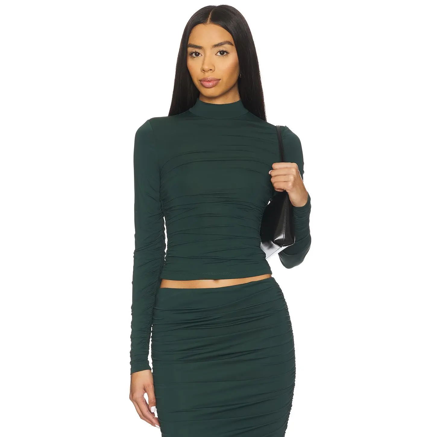 SEROYA Dulcie Ruched Top in Evergreen