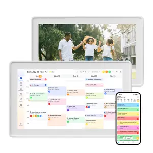 15.6" Digital Wall Calendar & Family Organizer, Smart Home Planner with 1920x1080 IPS Full HD Touchscreen, Interactive Chore Chart & Shared Schedule Board, WiFi Electronic Command Center for Kitchen & Office, Wall Mount Included (Gray/White Frame) summerv