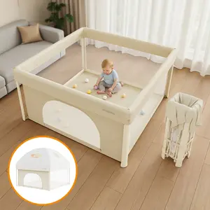 Angelbliss Foldable Baby Playpen 50"x50" Out-of-the-Box Ready Portable Play Yard with Breathable Mesh for Babies and Toddlers