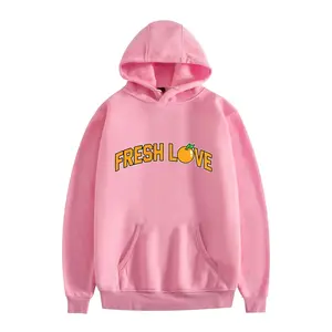 Fresh Love Graphic Hoodie Casual Street Style Fleece Pullover Hooded Sweatshirt Tops Trendy For Women For Men, Perfect Gift
