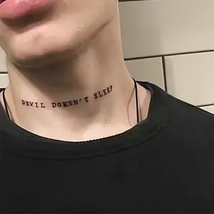 6 Large Herbal Tattoo Stickers, Including 1 One Neck Elements and 5 Random Styles, Lasting for 7-15 Days, Waterproof and Friction Resistant, Realistic Effect, Suitable for People Who Are Afraid of Pain and Do Not Want to Get a Tattoo