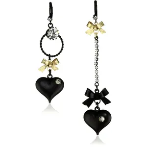 Betsey Johnson Heart/ Bow Drop Earrings