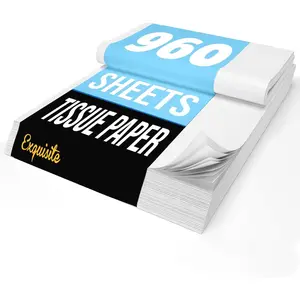 White Tissue Paper for  Bags White Tissue Paper Bulk 17 GSM - 960 Sheets 15" X 20" 10lb Newsprint for Packing, Birthday  Box Filler, Packing Supplies for Moving Supplies