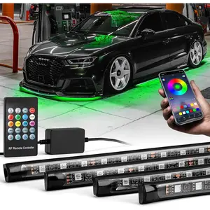 Underglow Lights Kit for Car with Remote Control, Multicolor Modes, Music Sync, Waterproof Light Bar, Exterior Neon Accent Underbody Lighting Kit singing lights cars underglow neon tubes