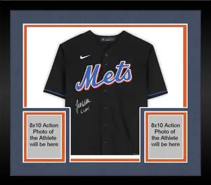 Framed Jett Williams New York Mets Autographed Black Nike Replica Jersey - Signed on Front - Fanatics Authentic Certified