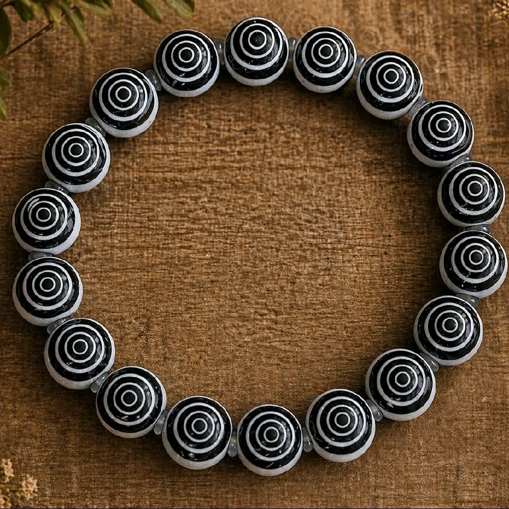 Marble Swirl Evil Eye 10mm beaded  Protection Bracelet Unisex