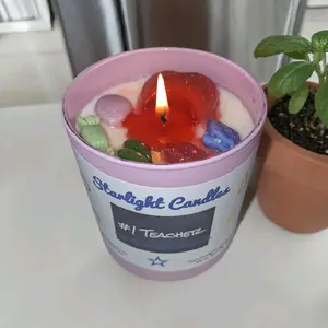 Starlight Candles #1 Teacher Scented Candle with Colorful Decorative Elements for a Unique Aroma Experience