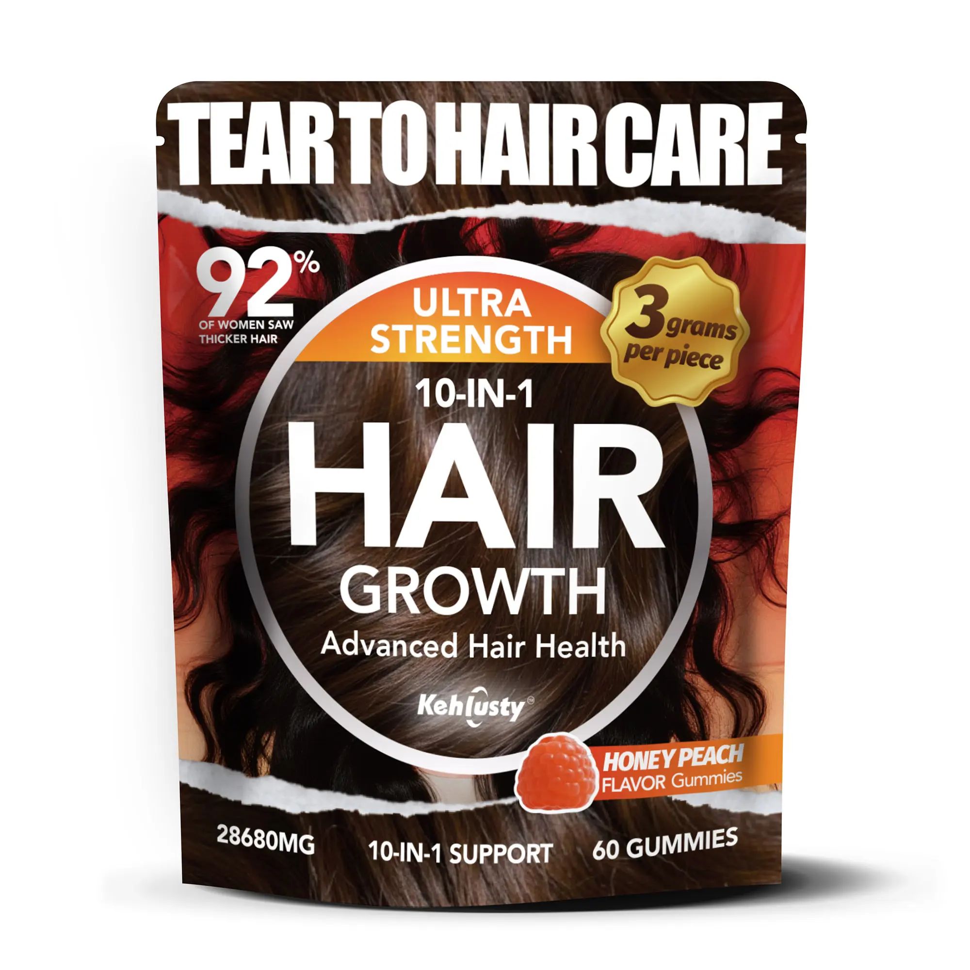Hair Gummies with Redensyl | 10-in-1 for Thicker, Fuller-Looking Hair | Supports Hair Density & Scalp Wellness | 60 Gummies Healthy Hair Iron