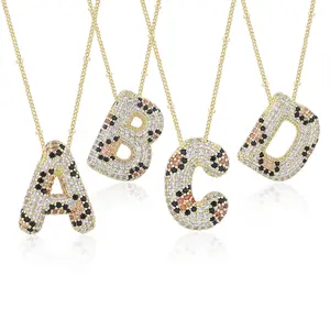 springtok Zircon necklace 26 English letters leopard print necklace ladies daily wear gift