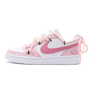 Nike Court Borough Low-Top Sneakers for Girls in Sakura Pink Trending Shoes, House White Official Shoes to Get / Maison Mihara