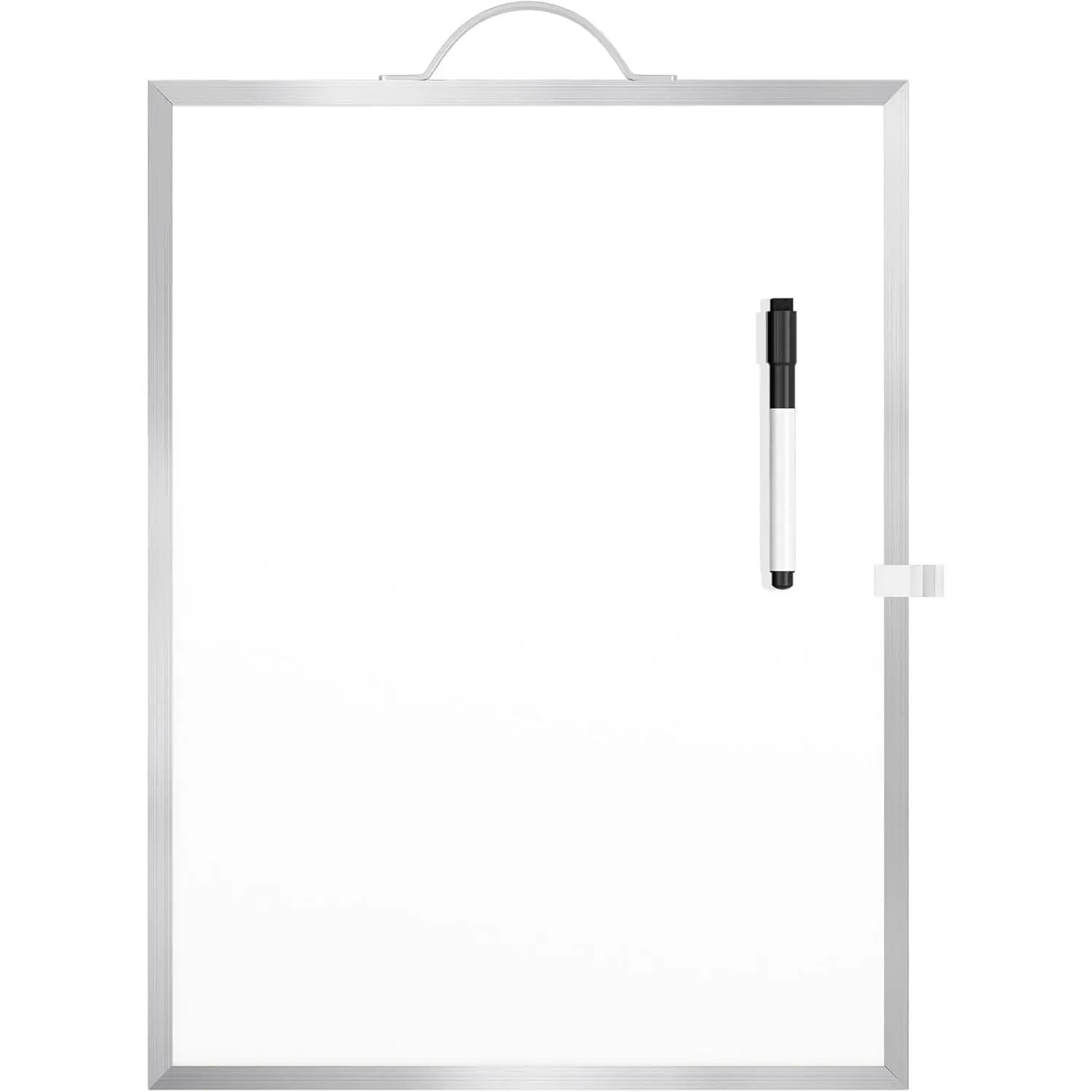 Dry Erase Board for Wall, 16"x12" Hanging Whiteboard, Double Sided Small White Board with Handle,   Alloy Frame Vertical Whiteboard for Students - Planning, Drawing, Memo