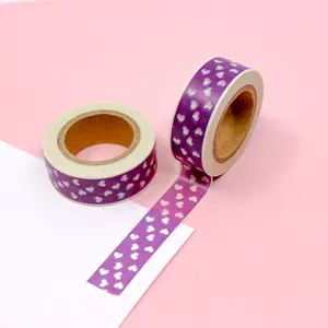 Purple Random Hearts Washi