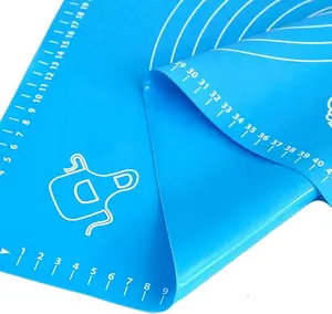 Silicone Baking Mat with Measurements, Pastry Rolling,Counter Mat,Dough Rolling Mat,Oven Liner, (25" X 18 ", Blue) SAMZAREULO
