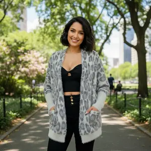 005-PATRICIA Cardigan Animal Print