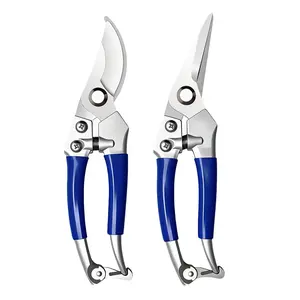 Garvee 2-Pack Zinc Alloy Pruning Shears Set for Gardening | R3120 Curved & R3121 Straight Garden Shears 8x20cm | Professional Gardening Tools with Bypass Blades for Plants, Flowers & Branches