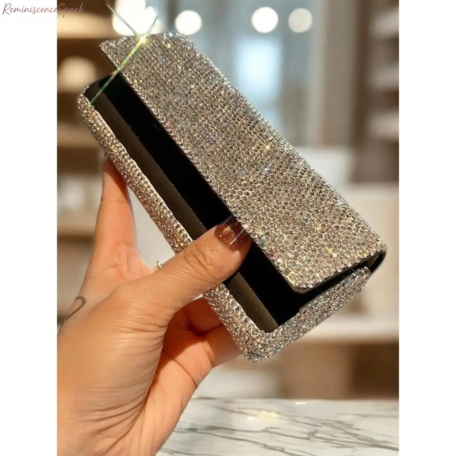 Women's Stylish Rhinestone Car Sunglasses Case - Secure Visor Clip-On Holder, Lightweight Portable Eyeglass Storage for Car & Travel (Sports & Outdoor)