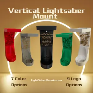 Vertical Saber Wall Mount Organizer |   Pick Your Logo |   Aurebesh Inscription |   3D Printed |   Hardware Included