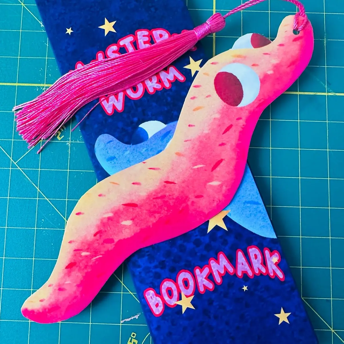 Mystery Worm on a String Bookmark