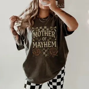 Mother Of Mayhem Shirt Edgy Mom Shirt For Cool Mom Gift Funny Mothers Day Tshirt Trendy Comfort Colors Tired Mom Top Badass Mama Graphic Tee