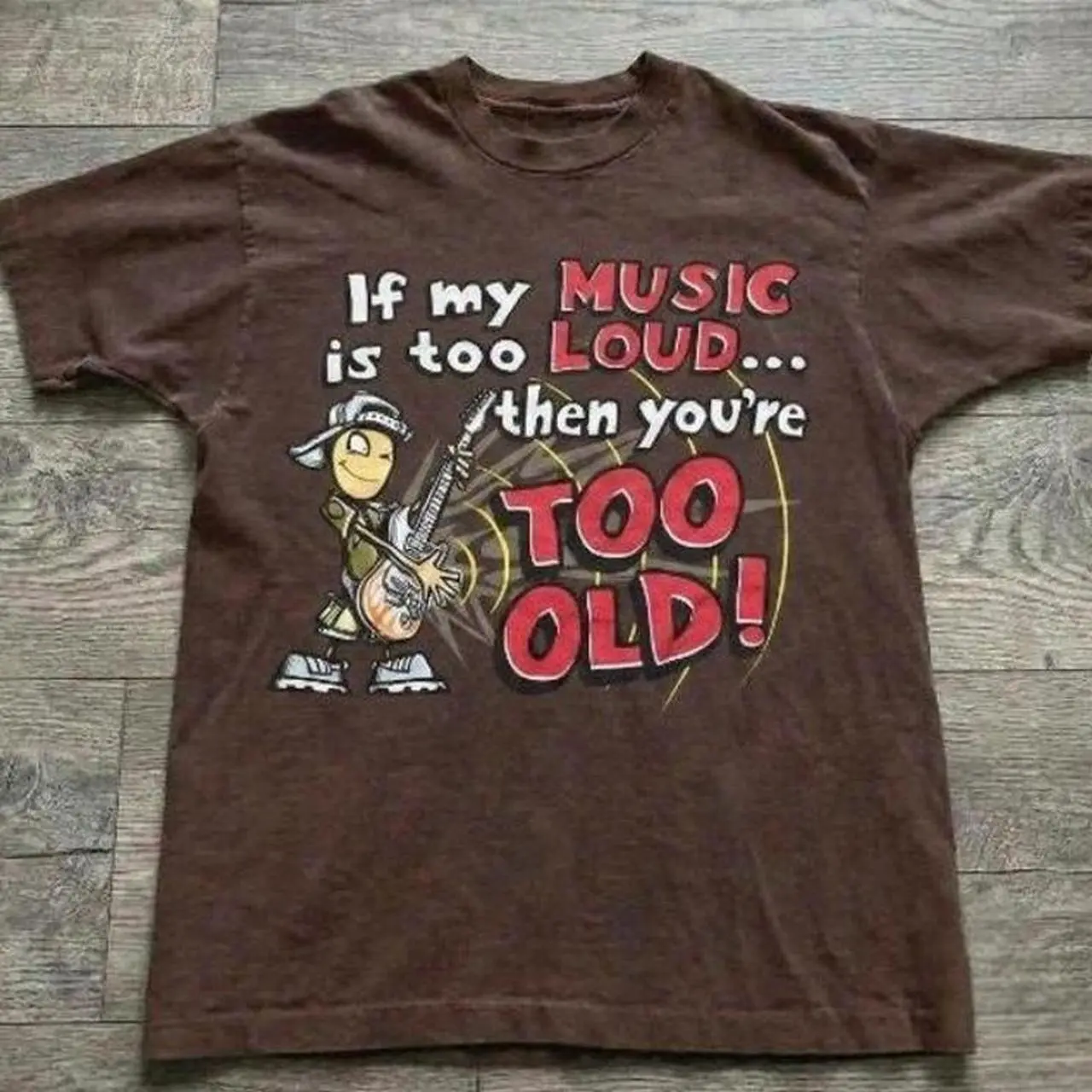 Rock Music T-shirt | Vintage If My Music Is Too Loud You're Too Old Graphic Tee, Retro Punk Guitarist Shirt, Loose Fit Top