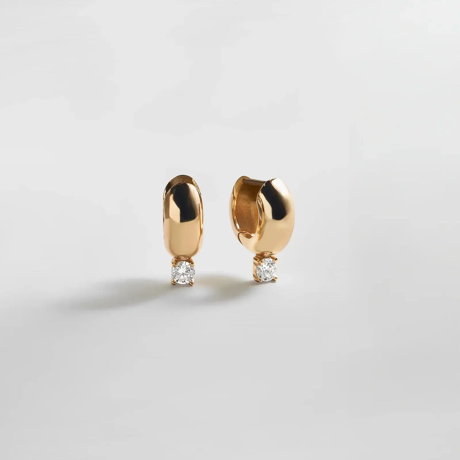 Kourtney Huggie Earrings - Kourtney Gold Plated Brass Earrings