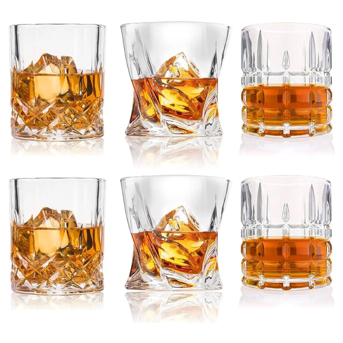 Premium 10, 11 OZ Scotch Glasses - Old Fashioned Whiskey Glasses/Style Glassware for Bourbon/Rum/Bar Tumbler Set of 6