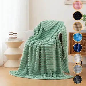 1pc Solid color flannel throw blanket, soft and skin friendly warm fluffy blanket, suitable for beds, sofas, air-conditioned rooms, office nap covers, camping, car travel, perfect gift for Christmas, Thanksgiving, birthdays, multiple colors to choose from
