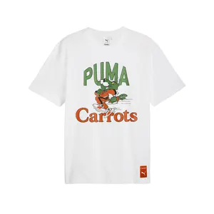 PUMA Mens X Carrots Graphic Crew Neck Short Sleeve Casual Tops Casual - White
