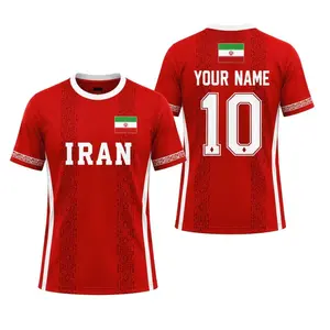 Custom Iran Soccer Uniform, Red Football Kit, Personalized Team Jersey
