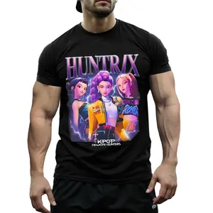 KPOP Demon Hunters Graphic Tee Huntrix Mira Rumi Zoey Derpy Tiger Saja Youth Fan T-Shirt for Men Women Kids