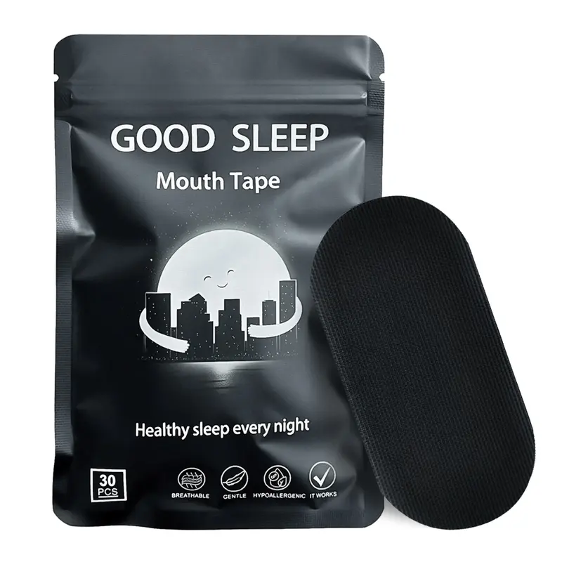Hypoallergenic Sports Tape - Sleeping Mouth Tape, Anti-Snoring Sleeping Aid with Mild Adhesive, Breathable Secure Hold Gentle Fit Healthcare Accessory, Pack of 30/60/120 Pieces (1/2/4 Month Supply) for Active Individuals All Seasons Everyday Use, 30, 60,