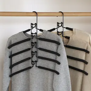 6pcs Multifunctional Multi-Layer Foldable Magic Clothes Hanger, Space Saving Hanger, Folding Hangers, Home Clothing Rack, Closet Storage Organizer, Essential Home Storage Solution