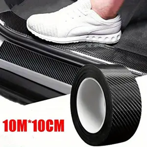3/5M 3D Carbon Fiber Car Sticker DIY Paste Protector Strip Auto Door Sill Side Mirror Anti Scratch Tape Waterproof Protect Film