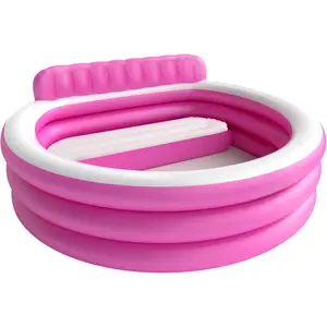 Round Lounge Inflatable Pool with Seats and Backrest for Kids, Family and Adults, “88 X 85 X 21” for Gifts