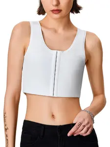 Women's Round Neck Button Front Corset Top, Adjustable Dual Layer Wrap Design, High Elastic Comfort, Suitable for Multiple Occasions