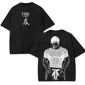 valentine shirts Toji Fushiguro Anti Sorcerer slayer v3 JJk Jujutsu Kaisen Anime Manga 2 sided Washed T-shirt, Menswear graphic tee