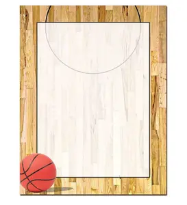 Basketball Court Letterhead Paper - 25 Sheets (OLH727) - Basketball Themed Gifts