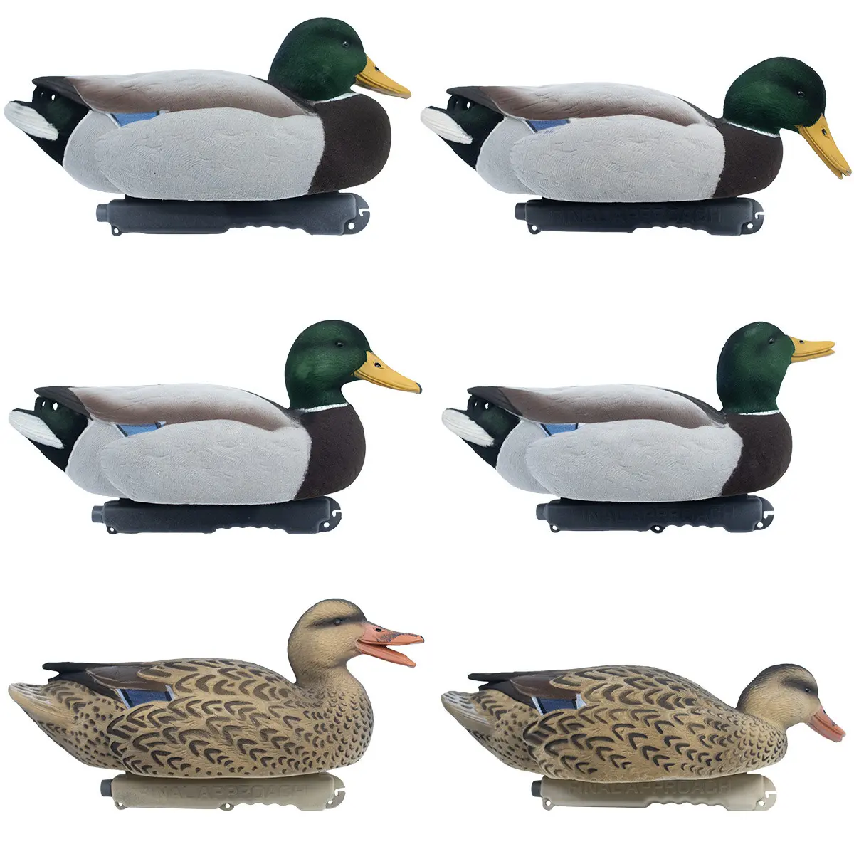 Final Approach Live Mallard Fully Flocked Floaters, Decoy 6 Pack