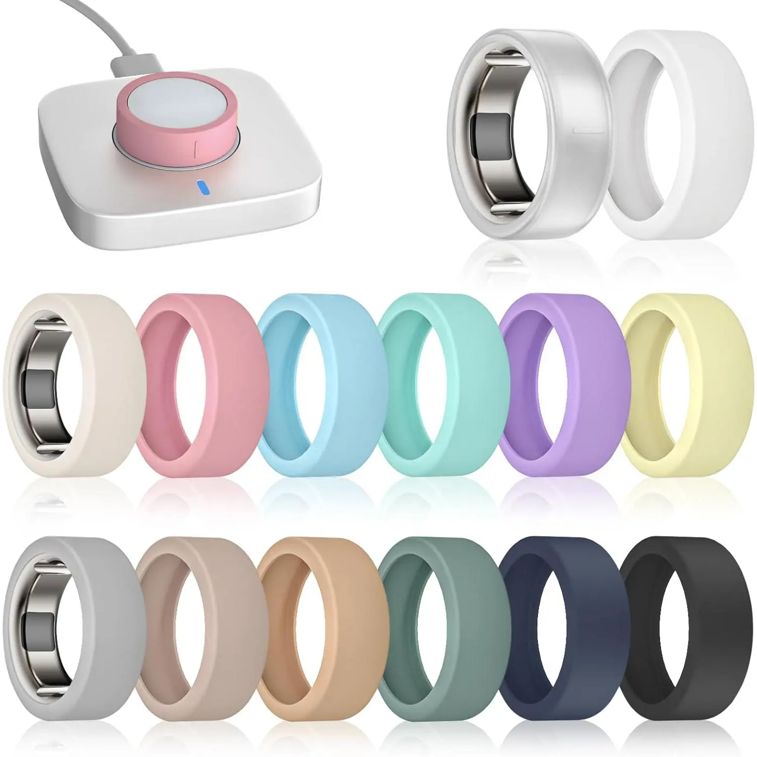 14 Pack Ring Cover Compatible with Oura Ring Gen 4/4 Ceramic/Oura Gen 3, Ultra-Thin Anti-Scratch  Ring Protector Case for Women Men for  Gen 2/Gen 2 Air/Ultrahuman Air
